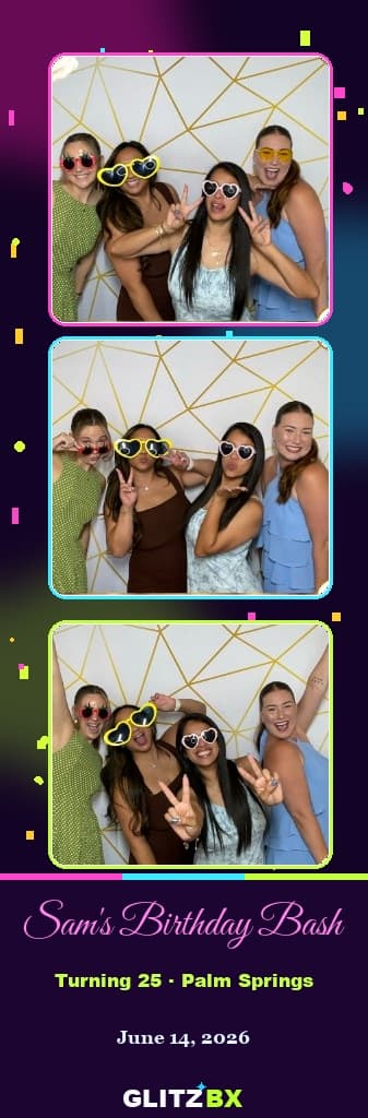 GLITZBX custom 2×6 birthday party photo strip