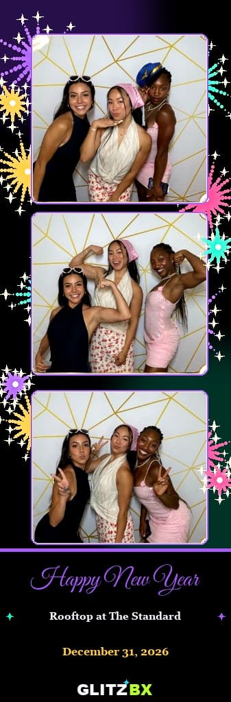 GLITZBX custom 2×6 New Year party photo strip